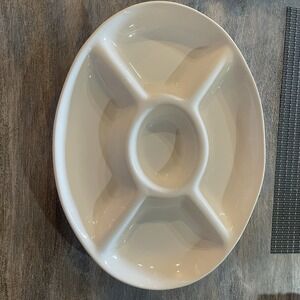 Tabletops Gallery blanc de blanc‎ Divided Serving Platter Handcrafted Ceramic